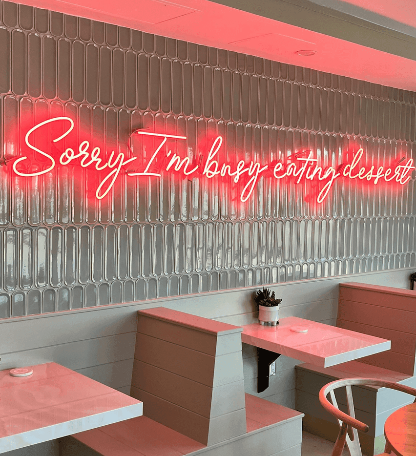 Traditional glass neon sign